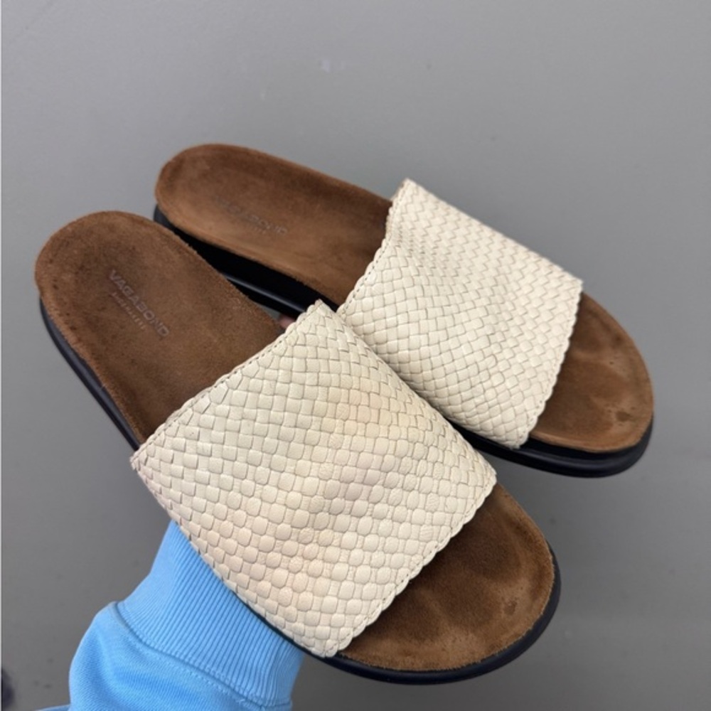VAGABOND Effie woven leather‎ slides size 39